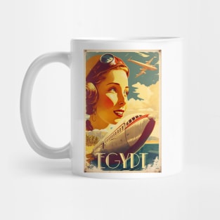 Egypt Pilot Vintage Travel Art Poster Mug